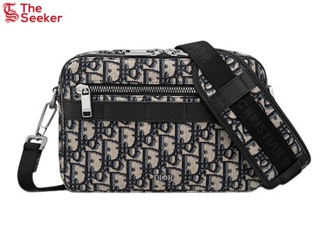 Safari Messenger Bag Dior Oblique Jacquard in Beige und Schwarz